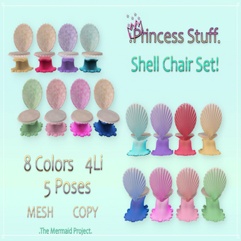 Second Life Marketplace - .Princess Stuff. [Shell Chair SET!]_add